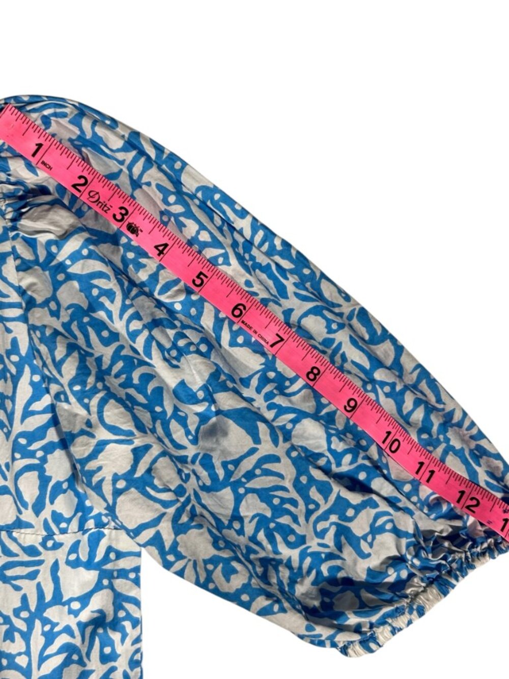 Oliphant Blue Block Print Tiered Maxi XS - Picture 6 of 7